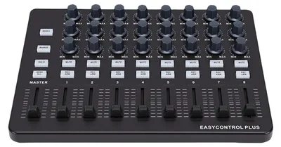 Produktbild von MIDI-Keyboard-Controller, tragbarer MIDI-Controller, Werkzeug zur Musikproduktion, Regler, Schieberegler und Tasten für Arrangement und Aufnahmestudio