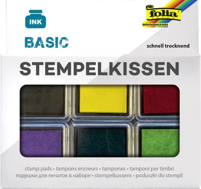Produktbild von folia Stempelkissen Set "Basic" 6-farbig sortiert