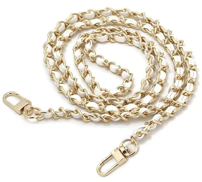 Handtaschenkette aus Metall, 120 cm, Ersatzkette, Weiß
