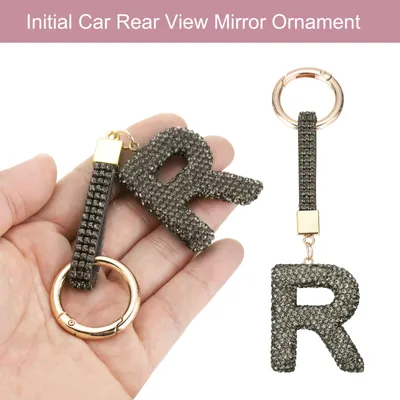 Produktbild von Schlš¹sselanh?nger r, Schlš¹sselanh?nger Buchstabe, Buchstaben Anh?nger, Glitzer Strass Auto Anh?nger mit Anfangsbuchstaben fš¹r Frauen, Taschen DIY, Schwarz