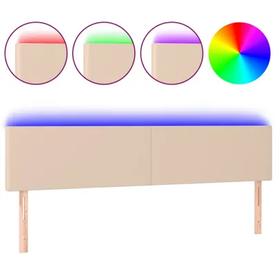 Produktbild von LED Kopfteil Cappuccino-Braun 180x5x78/88 cm Kunstleder