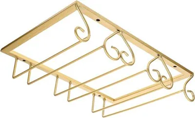 Produktbild von Wandmontierte Weingläser, Weingläserregal, Küchenregal, Weingläserhalter, Haushaltsweingläser, Metall, Gold
