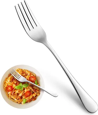 Produktbild von Menügabeln, 16er-Set aus lebensmittelechtem Edelstahl, Tafelgabeln, Besteckgabeln, 20,3 cm, Hochglanzoberfläche und spülmaschinenfest, für Zuhause, Küche oder Restaurant