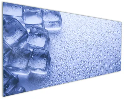 Produktbild von Wallario Küchenrückwand aus Glas, Größe: 125 x 50 cm, Motiv: Eiswürfel | Spritzschutz | abwischbar | pflegeleicht | in