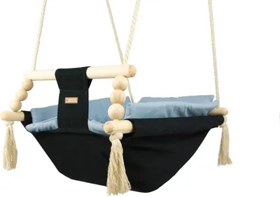 Image de Transat bébé noir, bleu clair