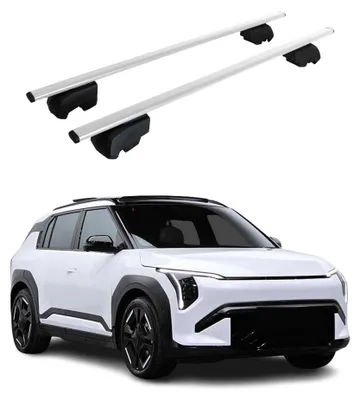 Image de Barres de toit Transversales pour Kia EV3 2024-2026 Acier Noir 2Pcs, Image générée par une IA