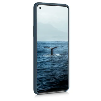Produktbild von kwmobile Hülle kompatibel mit OnePlus 8T Hülle - Silikon Handy Case - Handyhülle weiche Oberfläche - kabelloses Laden - Dunkler Schiefer