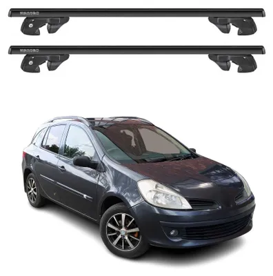 Produktbild von Dachträger für Renault Clio III Grandtour 2005-2012 Alu 90kg Schwarz 2tlg, KI-generiertes Bild