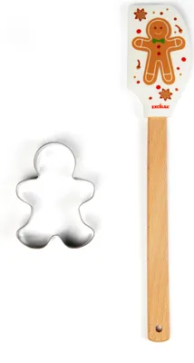 Immagine prodotto di Set Excelsa spatola con tagliabiscotti Meraviglioso omino di pan di zenzero in silicone colorato