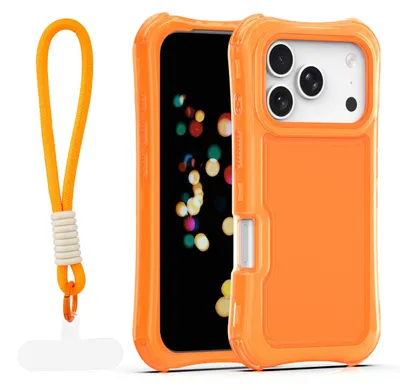 Zdjęcie produktu dla Nakładka Safepop Ze Smyczą Do Iphone 17 Pro Max 6,9" Pomarańczowa