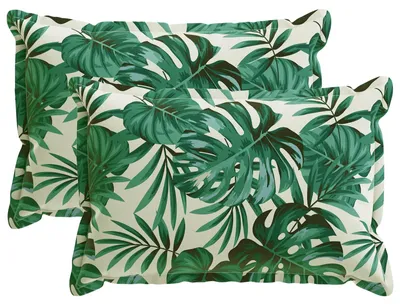 Obrázek produktu pro vidaXL Povlak na polštář, 2 kusy, vzor listů, 50 x 75 cm, polyester