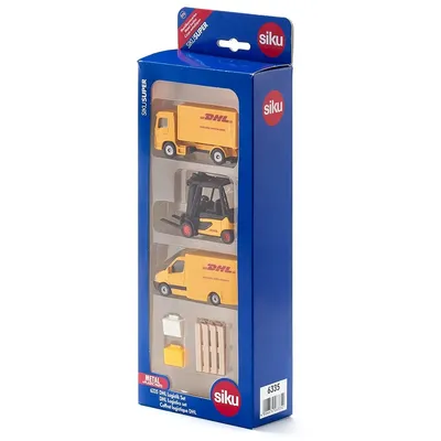 Produktbild von Siku 6335, Logistik-Set, DHL Logistics, 3 Jahr(e), Kunststoff, Metall, Mehrfarbig