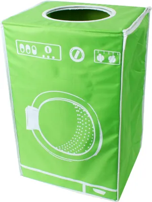 Produktbild von TE-Trend Wäschesortierer 50 l Wäschekorb textile Wäschebox grün mit Deckel