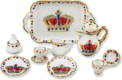 Image de Service à café miniature « Goldkrone » avec bordure dorée, pièce de collection