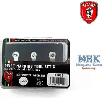Productafbeelding van TITANS HOBBY TTH062 Set voor het maken van klinknagels, model #3, geschikt voor schalen 1:48/1:43/1:35