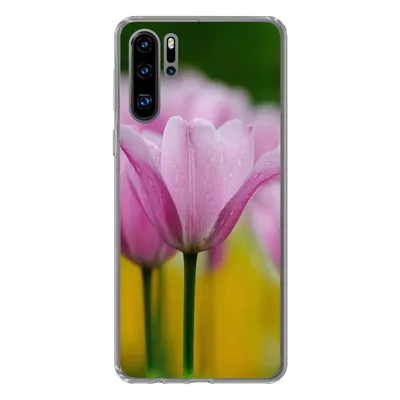 Produktbild von MuchoWow® Handyhülle Schutzhülle Hülle für Huawei P30 Pro Blumen - Tulpen - Rosa Silikon Softcase Handy Hülle - Schutzdeckel