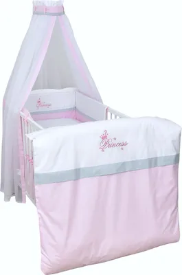 Produktbild von Baby Delux Baby Bettwäsche Bettset 4-tlg Bettausstattung Nestchen Himmel mit Stickerei Princess