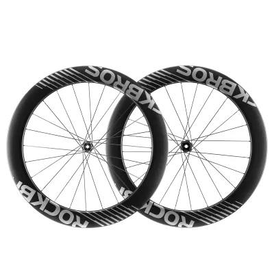 Zdjęcie produktu dla Koła rowerowe ROCKBROS 700C zestaw kołowy obręcz z włókna węglowego 65 mm zestaw kołowy z włókna węglowego 1,7 kg