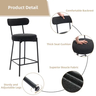 Produktbild von Barhocker Barstš¹hle Kš¹chenhocker Schwarz 4er-Set