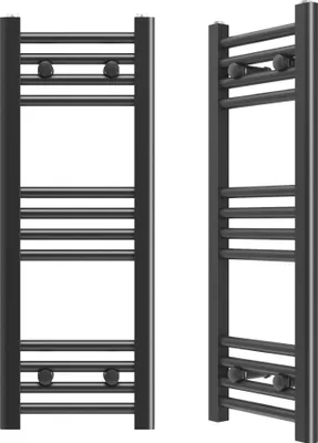 Zdjęcie produktu dla Grzejnik łazienkowy Granitan | Breno - 30x80 cm - Czarny - Nowoczesny design - Podgrzewacz do ręczników