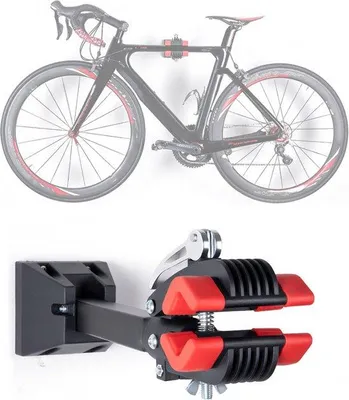 Immagine prodotto di Portabiciclette per montaggio a parete - Pieghevole e leggero, portata di 20 kg, struttura in alluminio.