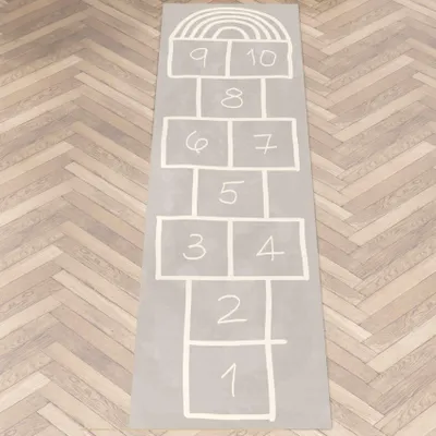 Produktbild von Spielteppich ANRO Spring Kreuz Grau Größe 67x240cm Bestand Stückweise