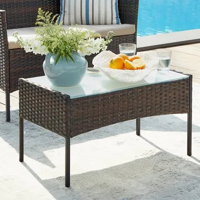 Produktbild von SONGMICS (4-tlg) Gartenlounge-Set, Balkonmöbel, aus PE-Polyrattan, braun-taupe