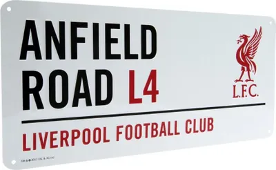 Produktbild von Liverpool FC offizielles Straßenschild TA1065 (Einheitsgröße) (Weiß)