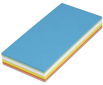 Immagine prodotto di MAUL Schede di moderazione rettangolari in carta 120 pezzi 20,5 x 9,5 x 0,02 cm giallo blu verde rosso arancione bianco