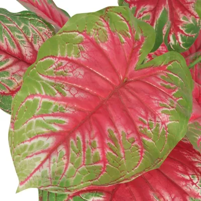 Produktbild von vidaXL Künstliche Caladium Pflanze mit Topf 85 cm Rot und Grün