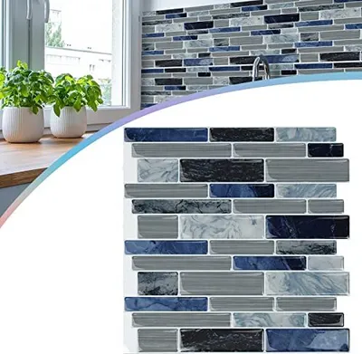 Produktbild von JOIEYOU Fliesenaufkleber 30x30cm 3D Klebefliesen Küchenrückwand Selbstklebende Vinyl Fliesen Wasserdicht Spritzschutz Wandfliesen Fliesenfolie für Küche Bad Deko, 10 Stück Typ B