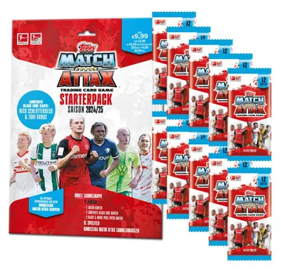 Obrázek produktu pro Topps Match Attax Bundesliga - ročník 2024/2025 - 1 startovní balíček + 10 boosterů