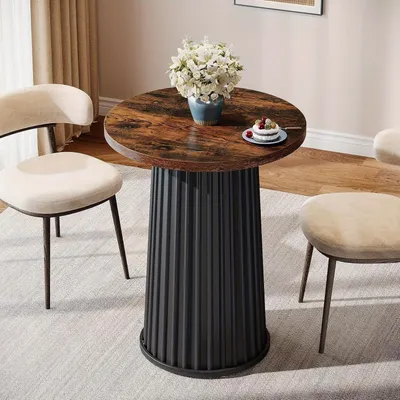 Image de Table ronde - Petite table de cuisine - Table bistrot - Table pour 2 personnes - Table compacte