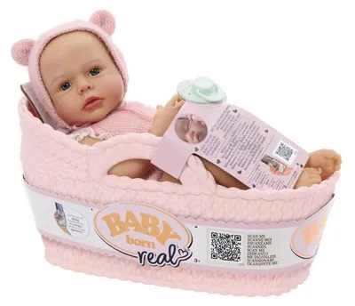 Obrázek produktu pro Panenka BABY born Real, realistická panenka ručně malovaná s velmi světlou pletí, s otevřenýma očima a interaktivní přívěskem "Cuddle Key", vhodná od 3 let