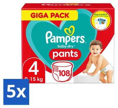 Produktbild von 5 x Pampers Baby-Dry Pants Windelpants Größe 4, 9-15 kg - Vorteilspackung - 5 Stücke