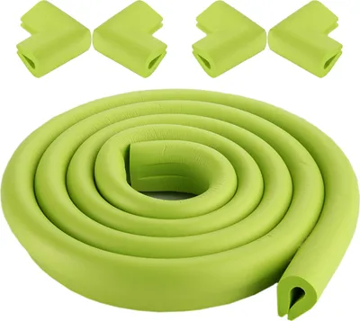 Image de CANDeal 2 mètres de protection des bords en forme de U et 4 x kit de protection des coins, facile à installer, mousse haute densité de première qualité protection bébé outil ménager pour table, banc et autres meubles de maison - Vert