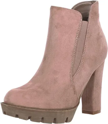 Productafbeelding van Dames enkellaarsjes in Chelsea-stijl, kaki, maat 40 EU, met slip-on model