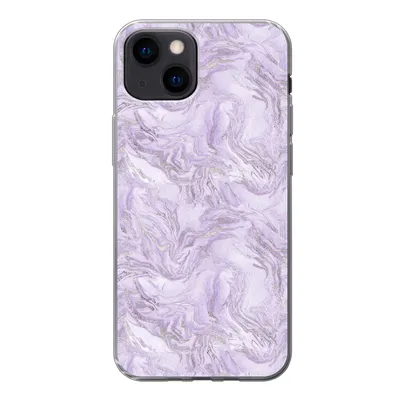 Produktbild von MuchoWow® Handyhülle Schutzhülle Hülle für iPhone 13 mini Marmor - Silber - Muster Silikon Softcase Handy Hülle - Softcase