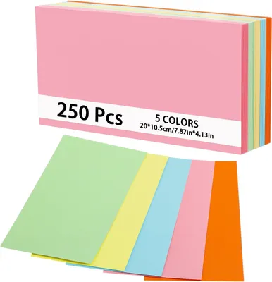 Produktbild von Moderationskarten Set, 250 Stück, 20 x 10,5 cm, 5 Farben, für Präsentationen