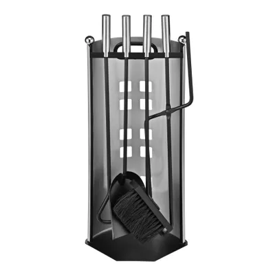 Produktbild von Kaminbesteck 5tlg. 23x15x52cm Kamin Set Kamingarnitur mit Edelstahlgriffen