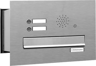 Produktbild von 1er V2A Edelstahl Briefkastenanlage Mauerdurchwurf 2 Klingel