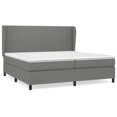 Produktbild von Boxspringbett mit Matratze Dunkelgrau 200x200 cm Stoff