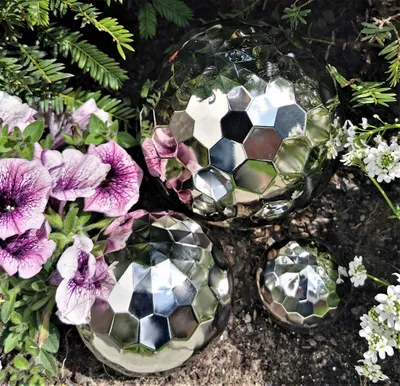 Produktbild von Dekokugel Diamond 3er Set 15-10-6,3 cm Edelstahl poliert Kugel Dekorationskugel