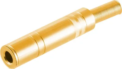 Produktbild von S/CONN maximum connectivity Klinkenkupplung Stereo 6,3mm, Metall, vergoldet (50400-G)
