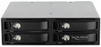 Produktbild von DeLOCK 5.25″ Wechselrahmen für 4 x 2.5″ U.2 NVMe SSD, Einbaurahmen