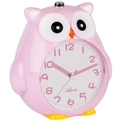 Produktbild von Atlanta 2160/17 Wecker für Kinder Kinderwecker EULE Quarz rosa Eulenwecker