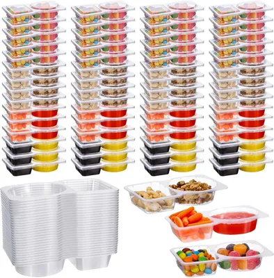 Snackboxen mit 2 Fächern, 30 Stück, BPA-frei, auslaufsicher