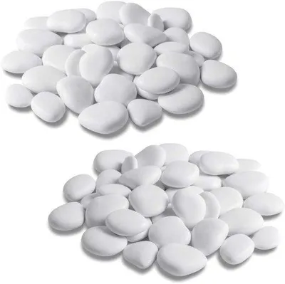 Productafbeelding van Decoratieve Decoratiestenen Gerecycled Kunststof – Klein – 2 Stuks (Wit)