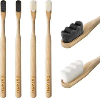 Image de Brosse à dents Nano Bambou 4 pièces poils extra doux 100% sans BPA
