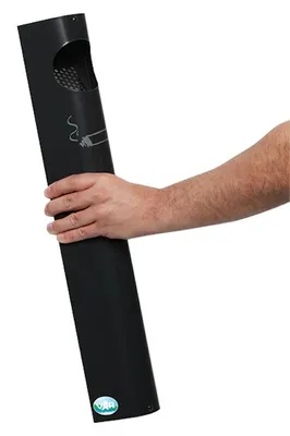 Produktbild von Praktischer Wandascher mit Abstreifblech | Wandmontage | 3,5 Liter, HxBxT 55x7,4x11cm | Verzinkter Stahl | Anthrazit